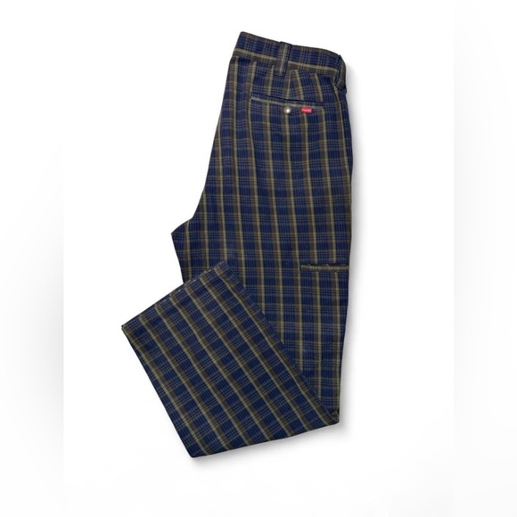 Supreme Blue and Green Plaid Cargo Pants